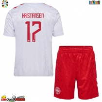 Camisa de Futebol Dinamarca Victor Kristiansen #17 Equipamento Secundário Infantil Europeu 2024 Manga Curta (+ Calças curtas)